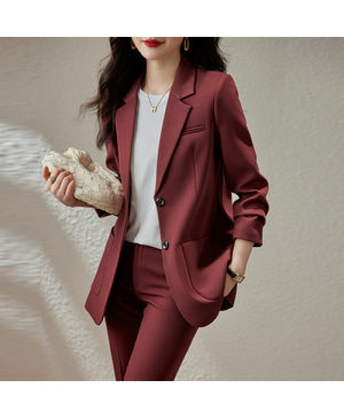 Two Piece Women's Clothing Business Formal Women's Suit Suit Pants New Solid Color Formal Coat
