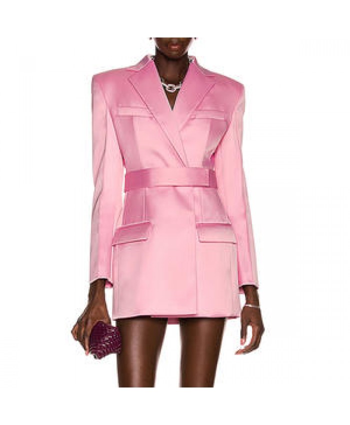 Apparel > Women'S Clothing > Women'S Suits & Tuxedo 2022 New Women Bandage Fashion Pink Black Blazers Jackets Long Suit Coats