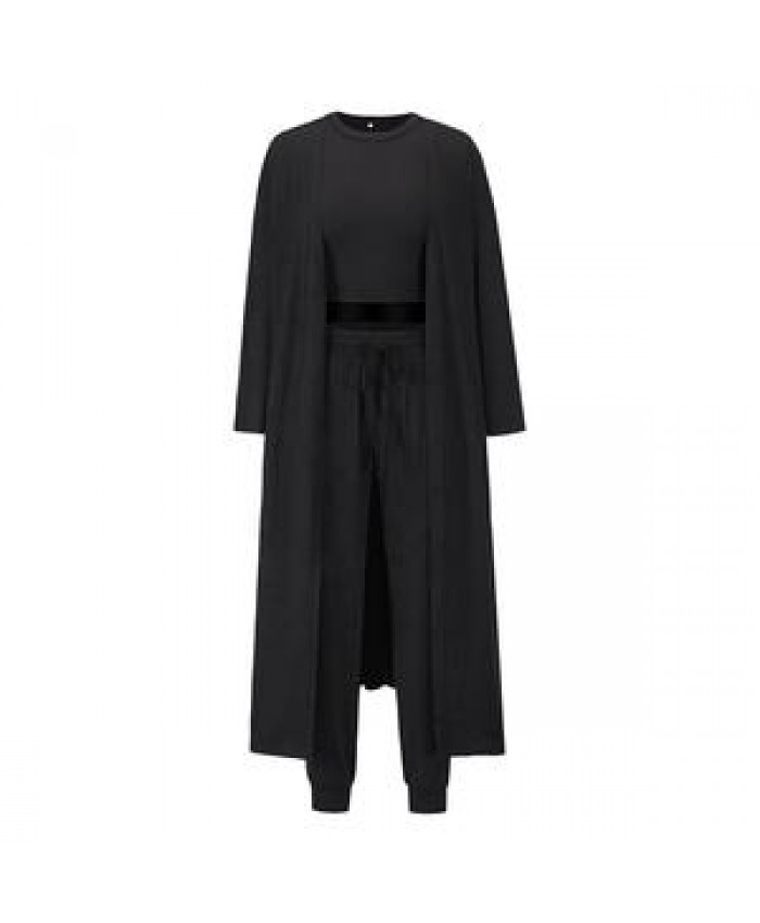 Autumn Winter Knitted Knitted Slim Fit Style Tank Top Long Pants Sports Set Pants Gym Wear Three Piece Set Women Clothing