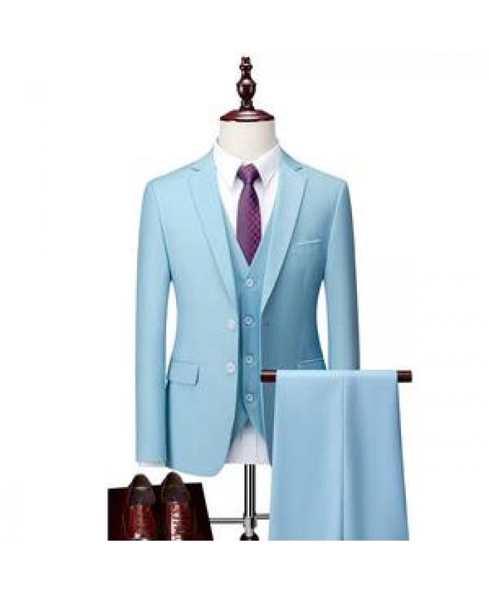 Men's business Suit Fit latest slim fit business formal wedding 3 piece blazer suit set for men