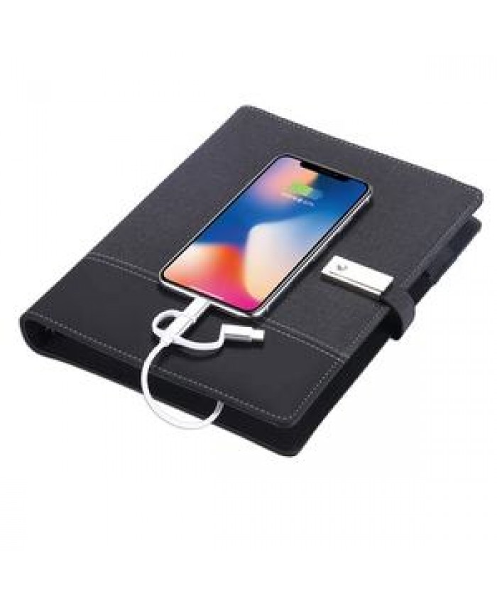 Libreta business Cancelleria Custom Notebook Leather Journal Wireless Charging Notebook With Power Bank luxury Smart Notebook
