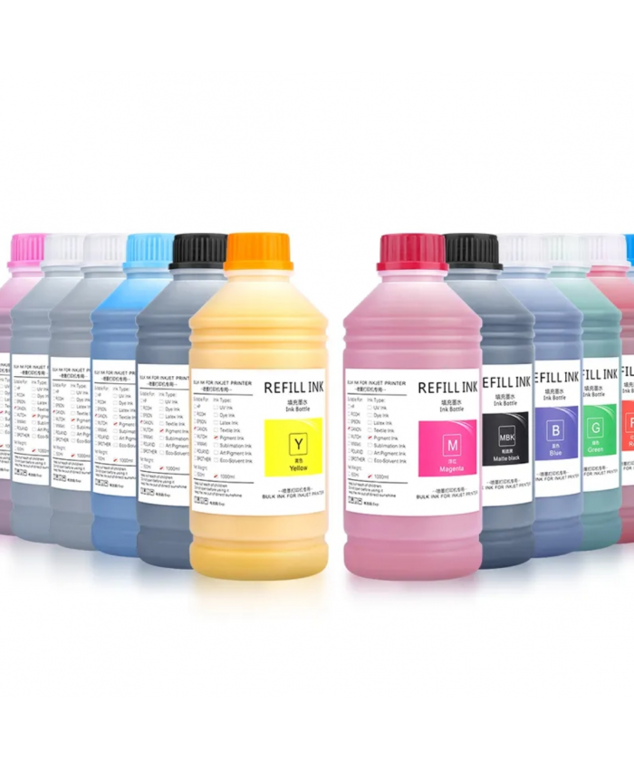 Ocbestjet 1000 Bulk 12 Colour Black Label Korea Pigment Ink for Canon Pro 540 TC 20 IP8750 PFI-120 Pixma Machine